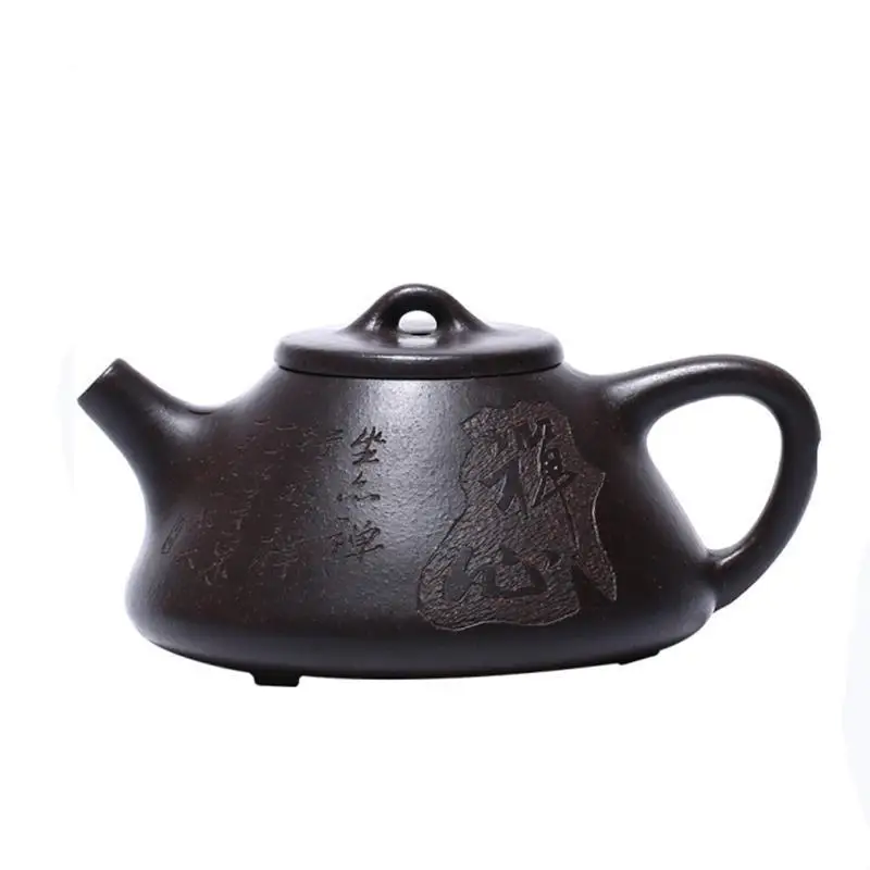 140ml Raw Ore Black Gold Sand Stone Scoop Tea Pot Classic Yixing Purple Clay Teapots Home Zisha Filter Kettle Tea Table Supplies
140ml Raw Ore Black Gold Sand Stone Scoop Tea Pot Classic Yixing Purple Clay Teapots Home Zisha Filter Kettle Tea Table Supplies