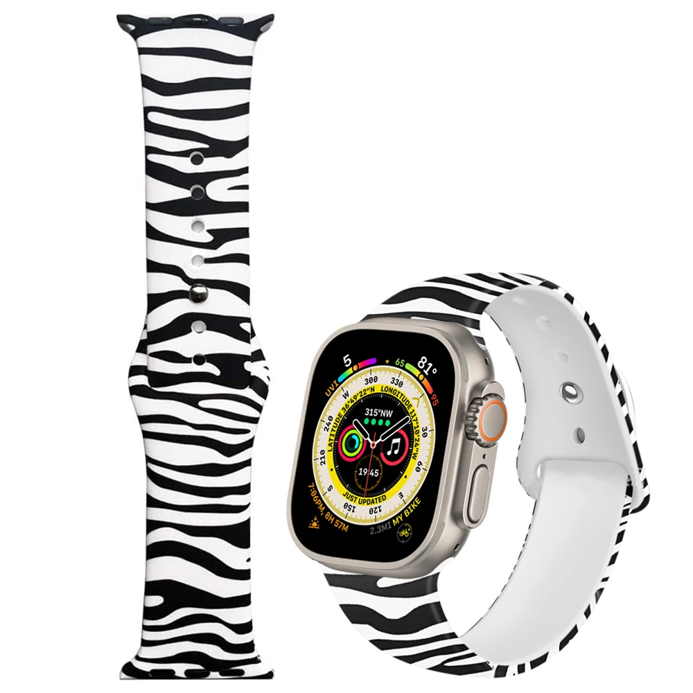 Strap for Apple watch Band Ultra 49mm 45mm 44mm 41mm 40mm Printed Zebra Silicone bracelet Belt iwatch series 3 4 5 6 7 8 SE Band
Strap for Apple watch Band Ultra 49mm 45mm 44mm 41mm 40mm Printed Zebra Silicone bracelet Belt iwatch series 3 4 5 6 7 8 SE Band
