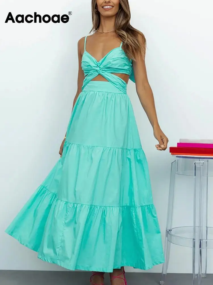 Aachoae Women Fashion Spaghetti Strap Dress Sexy Sleeveless Backless Solid Color Dresses Ladies Summer Party A Line Dress
Aachoae Women Fashion Spaghetti Strap Dress Sexy Sleeveless Backless Solid Color Dresses Ladies Summer Party A Line Dress