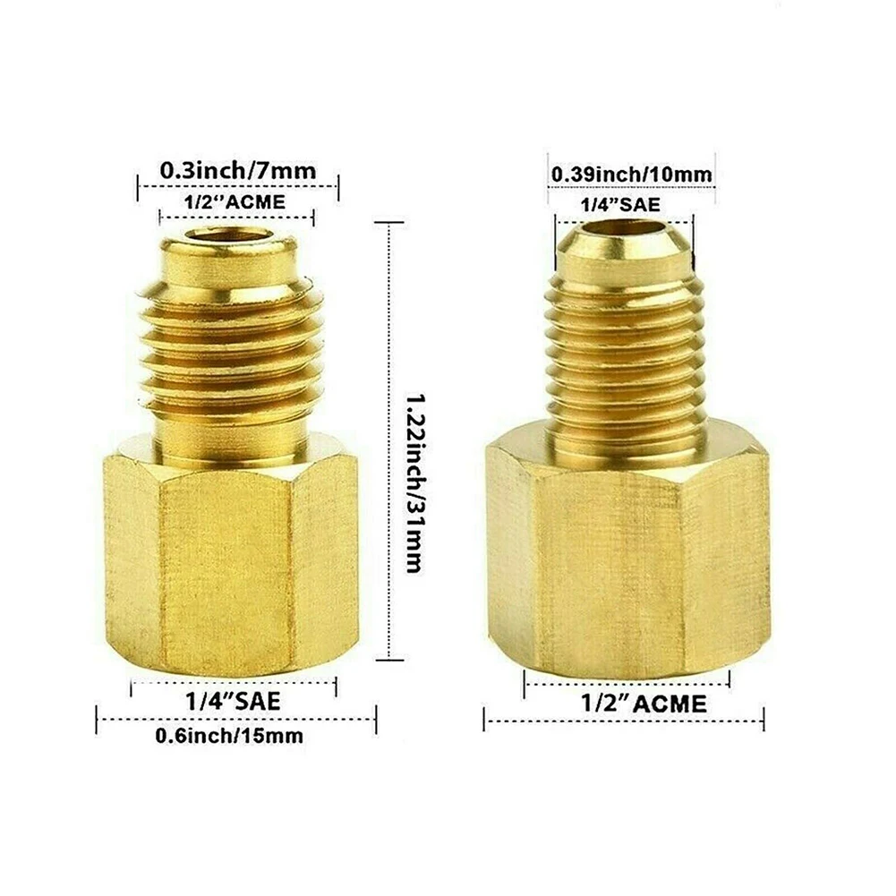 Parts Adapter 1/4 Female Flare 2Pcs/Set Accessories Brass Fitting Fittings Gold Replacement 1/2 Acme Male Valve
Parts Adapter 1/4 Female Flare 2Pcs/Set Accessories Brass Fitting Fittings Gold Replacement 1/2 Acme Male Valve