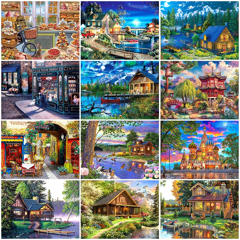 DIY Diamond Painting AB Drill Mosaic Kits 5D Castle House Lake Street Tree Landscape Cross Stitch Art Picture Wall Decoration
DIY Diamond Painting AB Drill Mosaic Kits 5D Castle House Lake Street Tree Landscape Cross Stitch Art Picture Wall Decoration