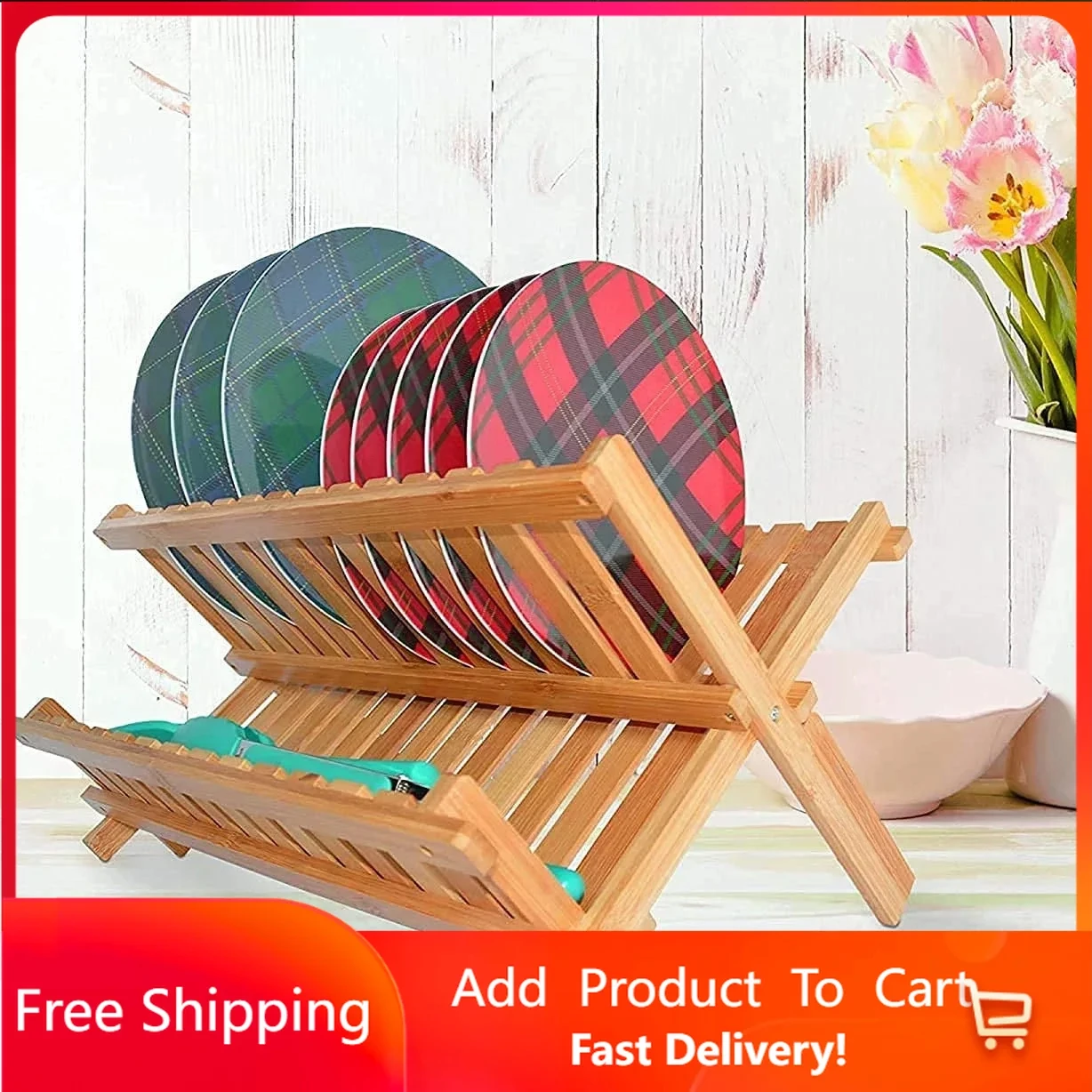 

2 Tier Dish Drying Rack -Collapsible Dish Drainer Rack and Best Dish Holder for Kitchen Countertop,Kitchen Accessories Organizer