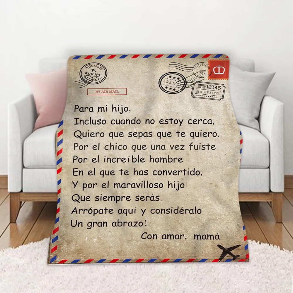 To My Daughter Son Express Love Flannel Throw Blanket Gift Spanish 3D Print Letter Envelope Blankets For Beds Sofa Home Textiles
To My Daughter Son Express Love Flannel Throw Blanket Gift Spanish 3D Print Letter Envelope Blankets For Beds Sofa Home Textiles