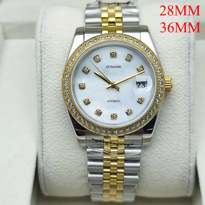 28MM Ladies Watch Automatic Mechanical Luxury Fashion Watch Sapphire Glass Stainless Steel Gold Strap Calendar Display
28MM Ladies Watch Automatic Mechanical Luxury Fashion Watch Sapphire Glass Stainless Steel Gold Strap Calendar Display