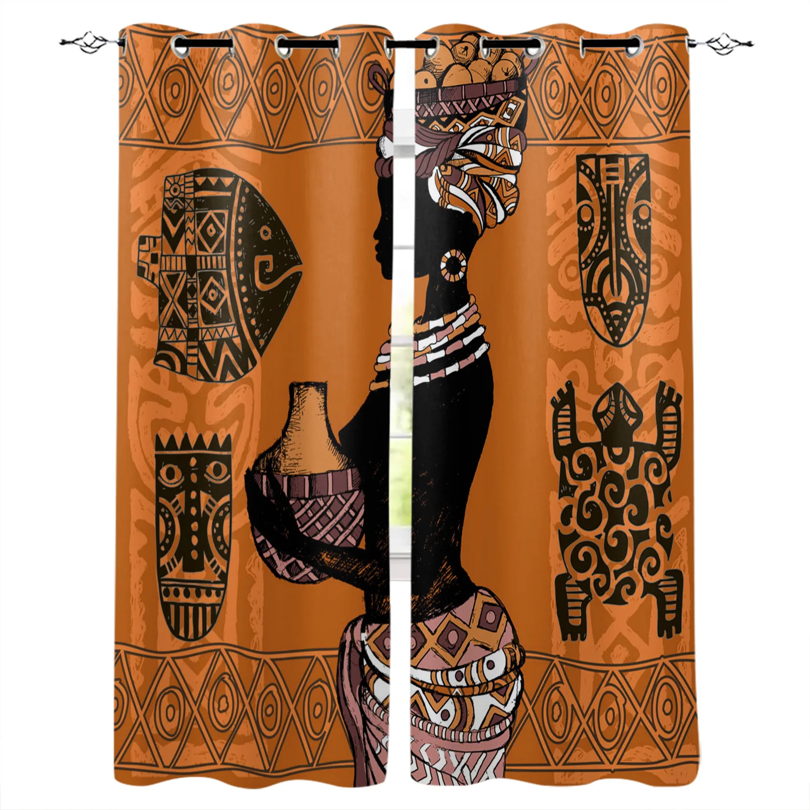 African Woman Silhouette Geometric Culture Blackout Curtains Window Curtains for Bedroom Living Room Decor Window Treatments
African Woman Silhouette Geometric Culture Blackout Curtains Window Curtains for Bedroom Living Room Decor Window Treatments