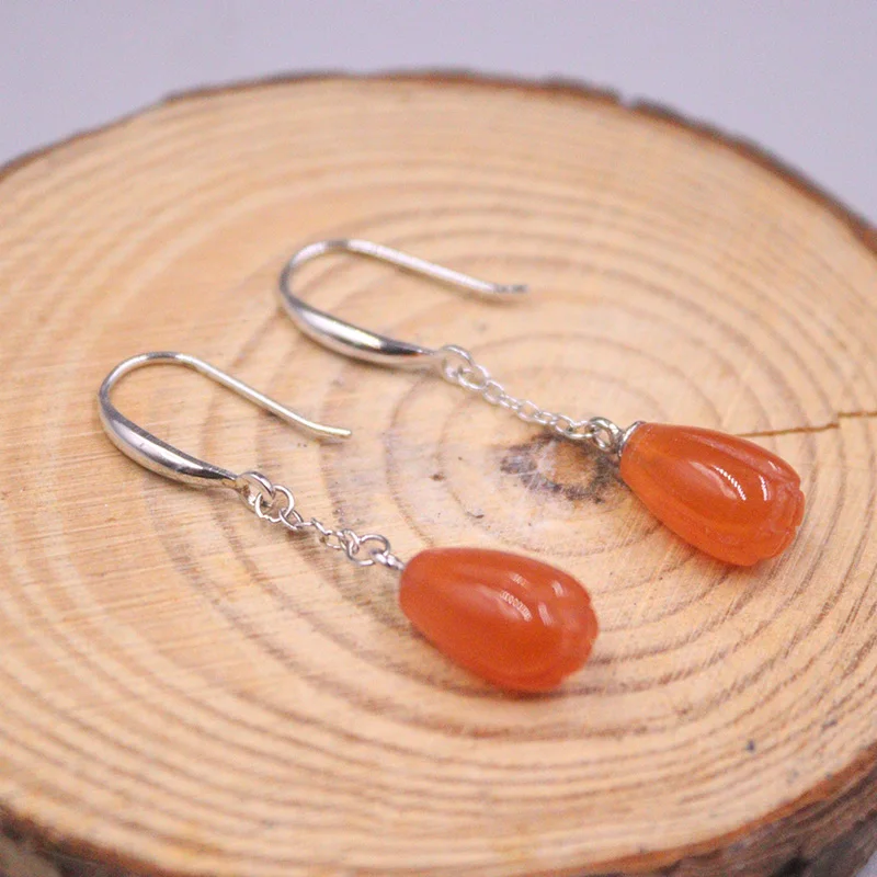 Серьги-подвески из настоящего серебра 925 пробы женские, серьги агатовый Цветок Из Натурального Красного драгоценного камня в национальном стиле, крючок
Серьги-подвески из настоящего серебра 925 пробы женские, серьги агатовый Цветок Из Натурального Красного драгоценного камня в национальном стиле, крючок