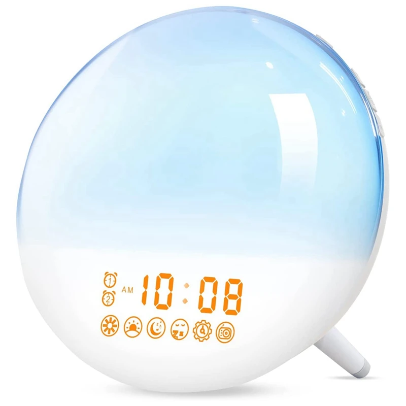 Будильник Sunrise с подсветильник кой для спальни, с имитацией восхода и заката, FM-радио 
Будильник Sunrise с подсветильник кой для спальни, с имитацией восхода и заката, FM-радио