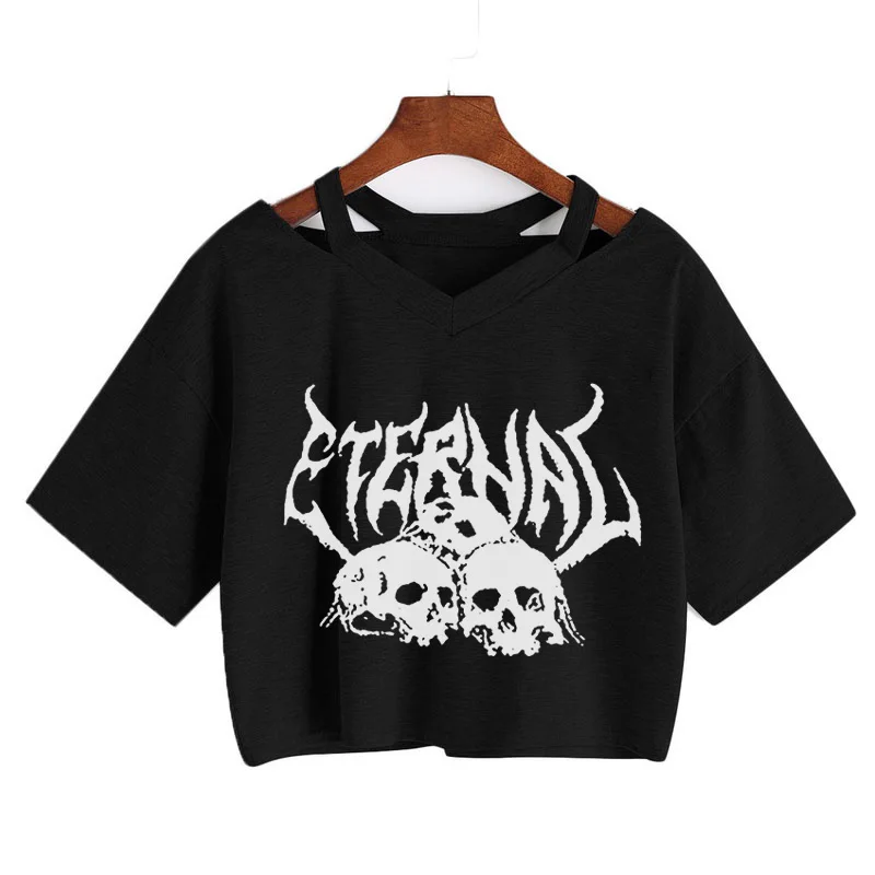 Футболка женская с коротким рукавом и V-образным вырезом, укороченный топ в стиле Харадзюку, винтажная уличная одежда в стиле панк, черный то...
Футболка женская с коротким рукавом и V-образным вырезом, укороченный топ в стиле Харадзюку, винтажная уличная одежда в стиле панк, черный то...