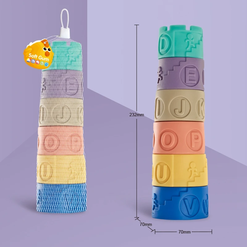 Colorful Educational Baby Silicone Building Blocks 3D Touch Stacking Toys Silicone Stacking Toy For Kids
Colorful Educational Baby Silicone Building Blocks 3D Touch Stacking Toys Silicone Stacking Toy For Kids