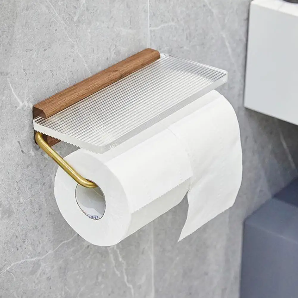 

Держатель для рулона бумажных полотенец, современный акриловый настенный органайзер для полотенец и туалетной бумаги, многофункциональная стойка для хранения в ванной комнате без