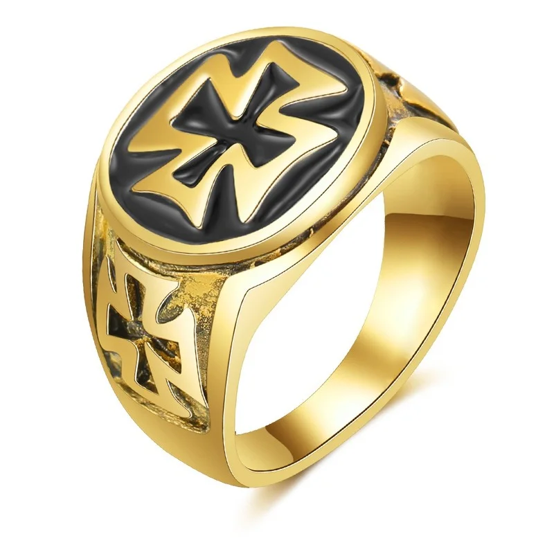 Retro gold and silver cross ring, suitable for men's Cross cyclists; Lucky prayer jewelry, suitable for men's wholesale
Retro gold and silver cross ring, suitable for men's Cross cyclists; Lucky prayer jewelry, suitable for men's wholesale