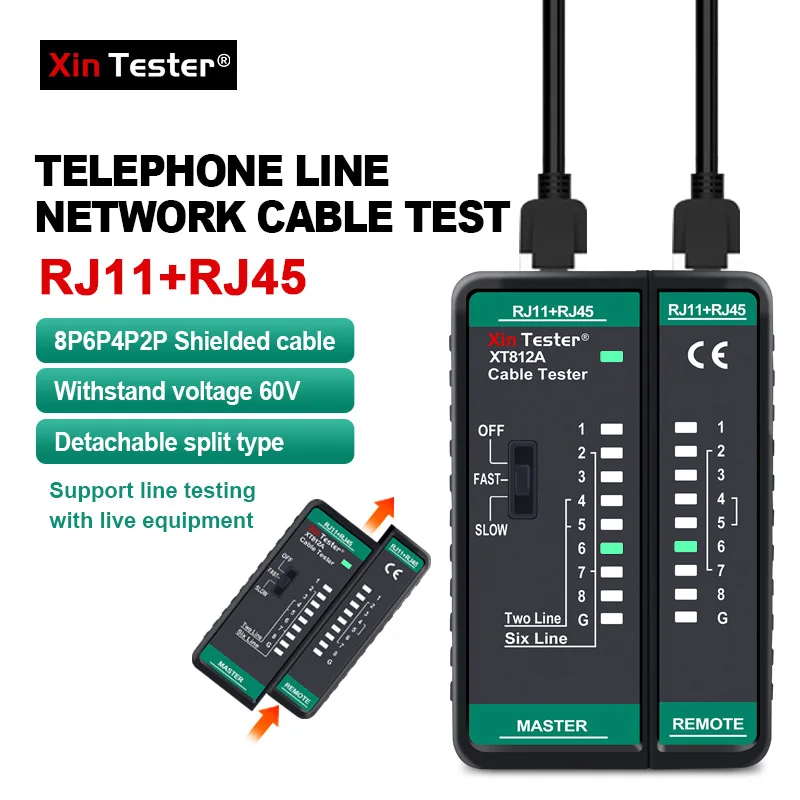 Xin Tester Network Cable Tester Alignment Instrument Landline Telephone 2 In 1 Crystal Head Network Cable On Off Detector XT812A 
Xin Tester Network Cable Tester Alignment Instrument Landline Telephone 2 In 1 Crystal Head Network Cable On Off Detector XT812A