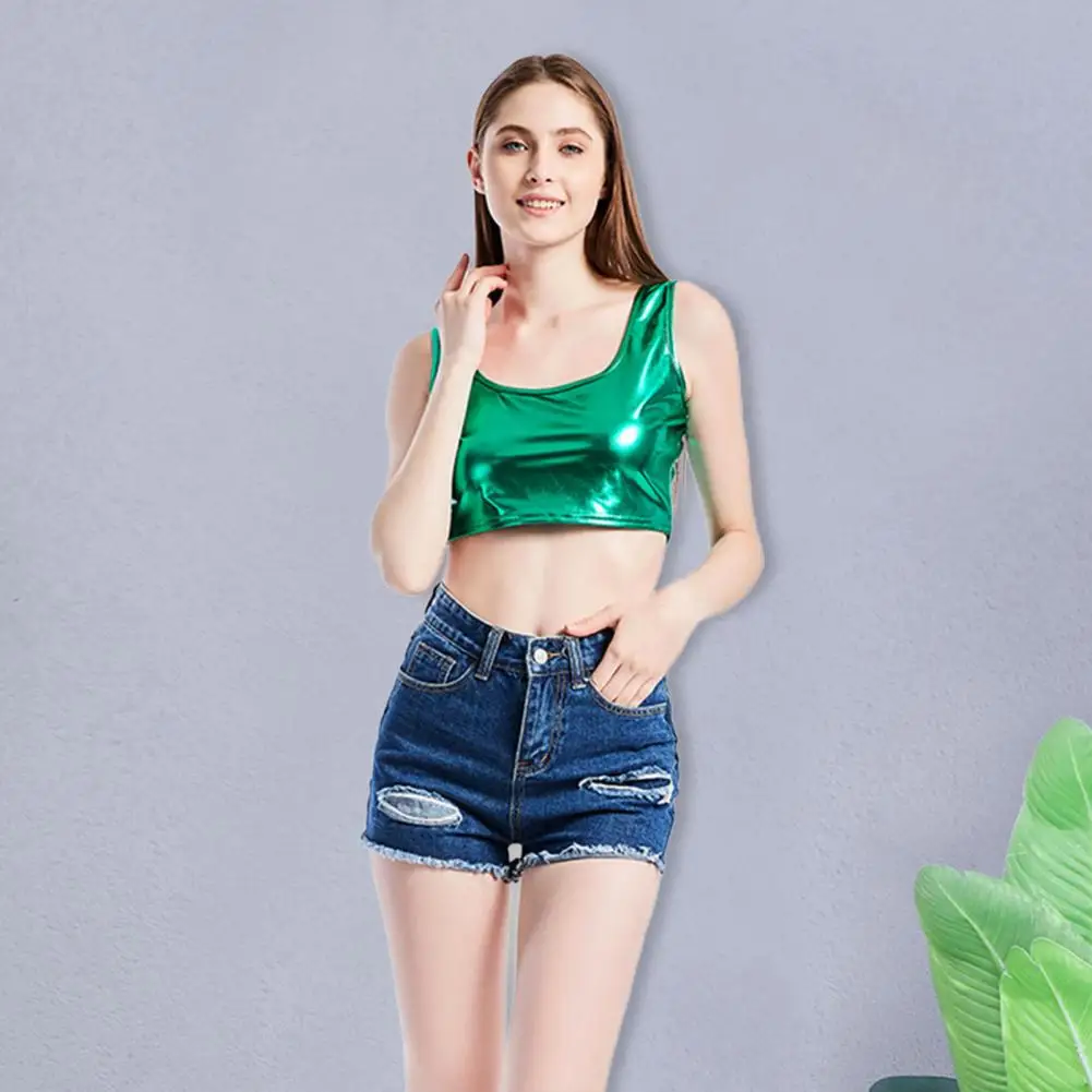 Sexy Women Party Crop Top Square Neck Smooth Surface Glossy Performance Vest Pullover Performance Crop Top Lady Garment
Sexy Women Party Crop Top Square Neck Smooth Surface Glossy Performance Vest Pullover Performance Crop Top Lady Garment