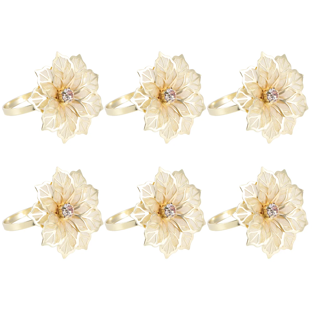 12pcs Exquisite High-end Hotel Restaurant Dedicated Flower Design Napkin Ring Mouth Cloth Napkin Ring (Golden)
12pcs Exquisite High-end Hotel Restaurant Dedicated Flower Design Napkin Ring Mouth Cloth Napkin Ring (Golden)