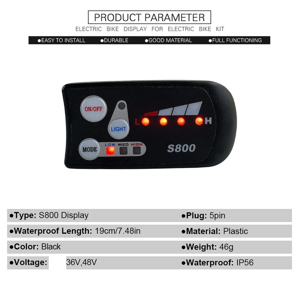 Pin Waterproof Connector LED-S800 Display Display Screen LED Display 36/48V Display LED Display Bike Accessories
Pin Waterproof Connector LED-S800 Display Display Screen LED Display 36/48V Display LED Display Bike Accessories