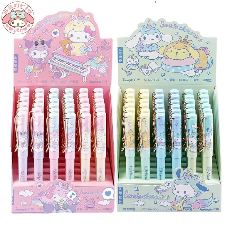 New Sanrio Fountain Pen Melody Kuromi Pochacco Kawaii Students Write Pens 6/36pcs Erasable Blue Cartoon Stationery Pen Wholesale
New Sanrio Fountain Pen Melody Kuromi Pochacco Kawaii Students Write Pens 6/36pcs Erasable Blue Cartoon Stationery Pen Wholesale