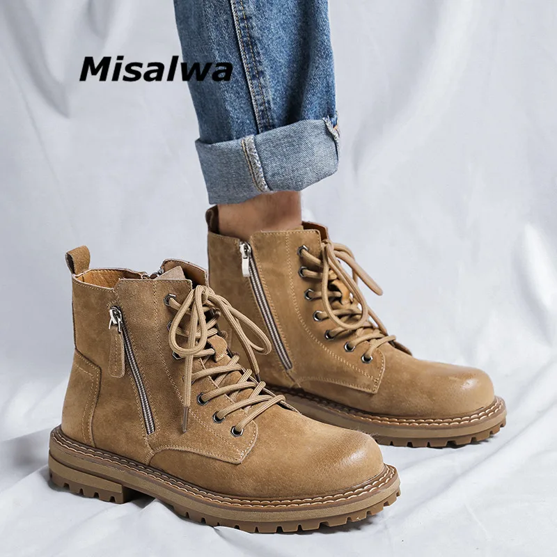 Misalwa Men Leather Boots Outside Casual Leather Handmade Sneakers Daddy Shoes Zip Ankle Men Boots 2023
Misalwa Men Leather Boots Outside Casual Leather Handmade Sneakers Daddy Shoes Zip Ankle Men Boots 2023