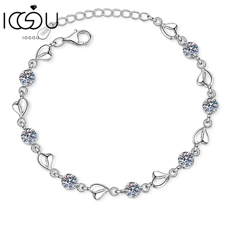 IOGOU New Arrivals 925 Sterling Silver Round Moissanite Bracelet 3.5ct Fashion Heart Tennis Bracelet Gift For Women-Adjustable
IOGOU New Arrivals 925 Sterling Silver Round Moissanite Bracelet 3.5ct Fashion Heart Tennis Bracelet Gift For Women-Adjustable