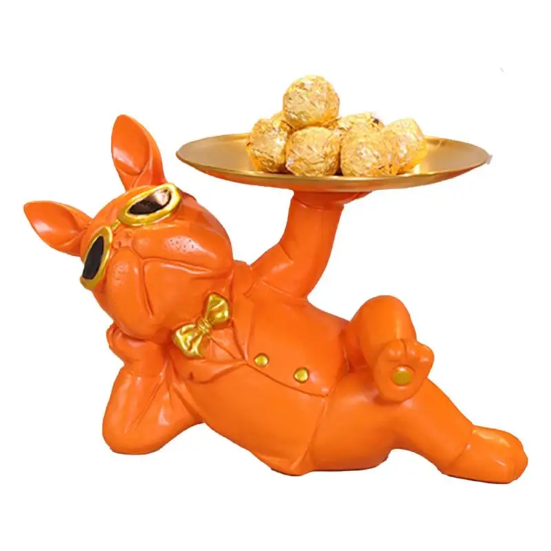 Creative bulldog storage ornament Home entrance key storage with tray Snack cosmetic tray Versatile scene Office desktop home d
Creative bulldog storage ornament Home entrance key storage with tray Snack cosmetic tray Versatile scene Office desktop home d