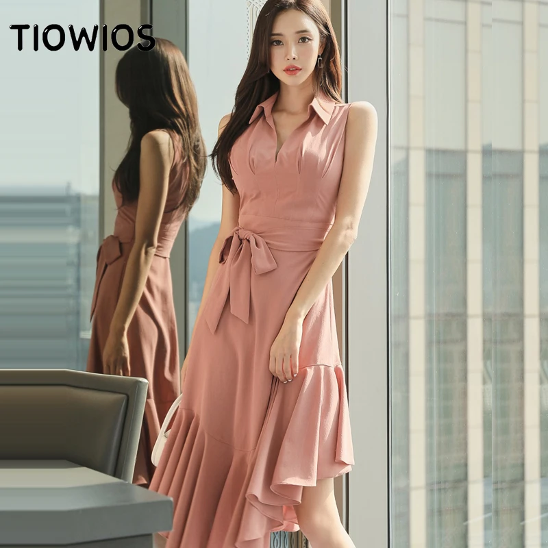 TIOWIOS 2022 Summer Dress New Temperament Lace Waist Slim Long Ruffled Skirt Fashion Dress
TIOWIOS 2022 Summer Dress New Temperament Lace Waist Slim Long Ruffled Skirt Fashion Dress