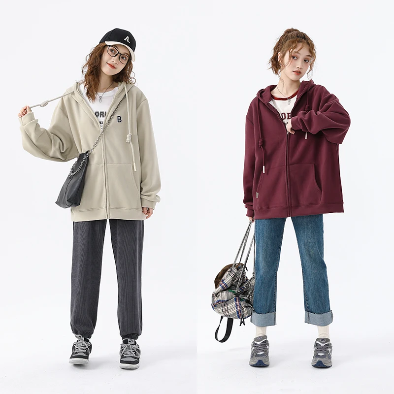 Solid Color Hooded Sweater Women's Loose Zipper 2022 Autumn Winter New Korean Casual Wine Red Cotton Cardigan Coat Plush Top
Solid Color Hooded Sweater Women's Loose Zipper 2022 Autumn Winter New Korean Casual Wine Red Cotton Cardigan Coat Plush Top