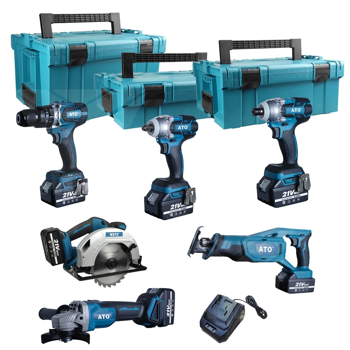 ATO CB2006 electric brushless cordless circular saw rotary hammer impact driver drill wrench 7 in 1 li ion 6 tool combo kit
ATO CB2006 electric brushless cordless circular saw rotary hammer impact driver drill wrench 7 in 1 li ion 6 tool combo kit