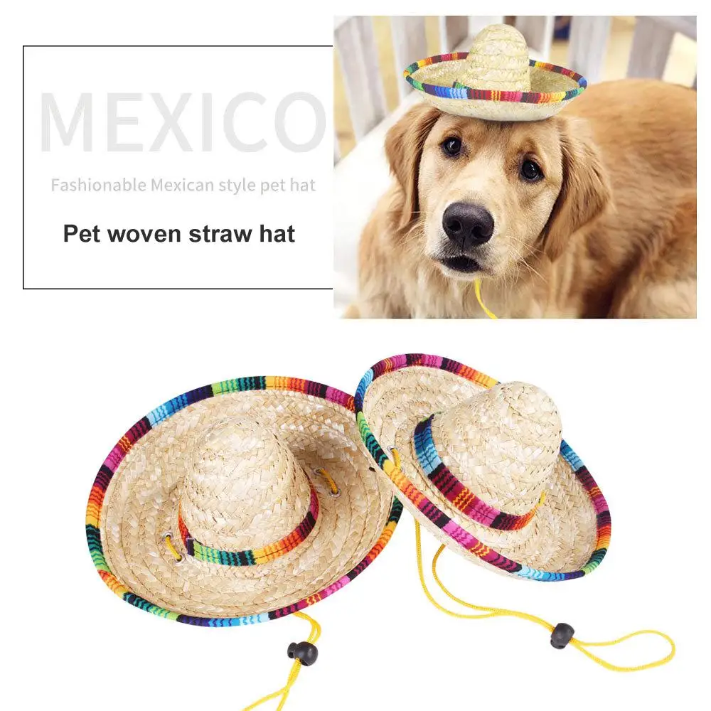 1pc Fashion Dog Woven Straw Hat Mexican Style Pet Hat Sombrero Adjustable Colorful Sun Hat For Cat Dogs Accessories Beach Costum
1pc Fashion Dog Woven Straw Hat Mexican Style Pet Hat Sombrero Adjustable Colorful Sun Hat For Cat Dogs Accessories Beach Costum