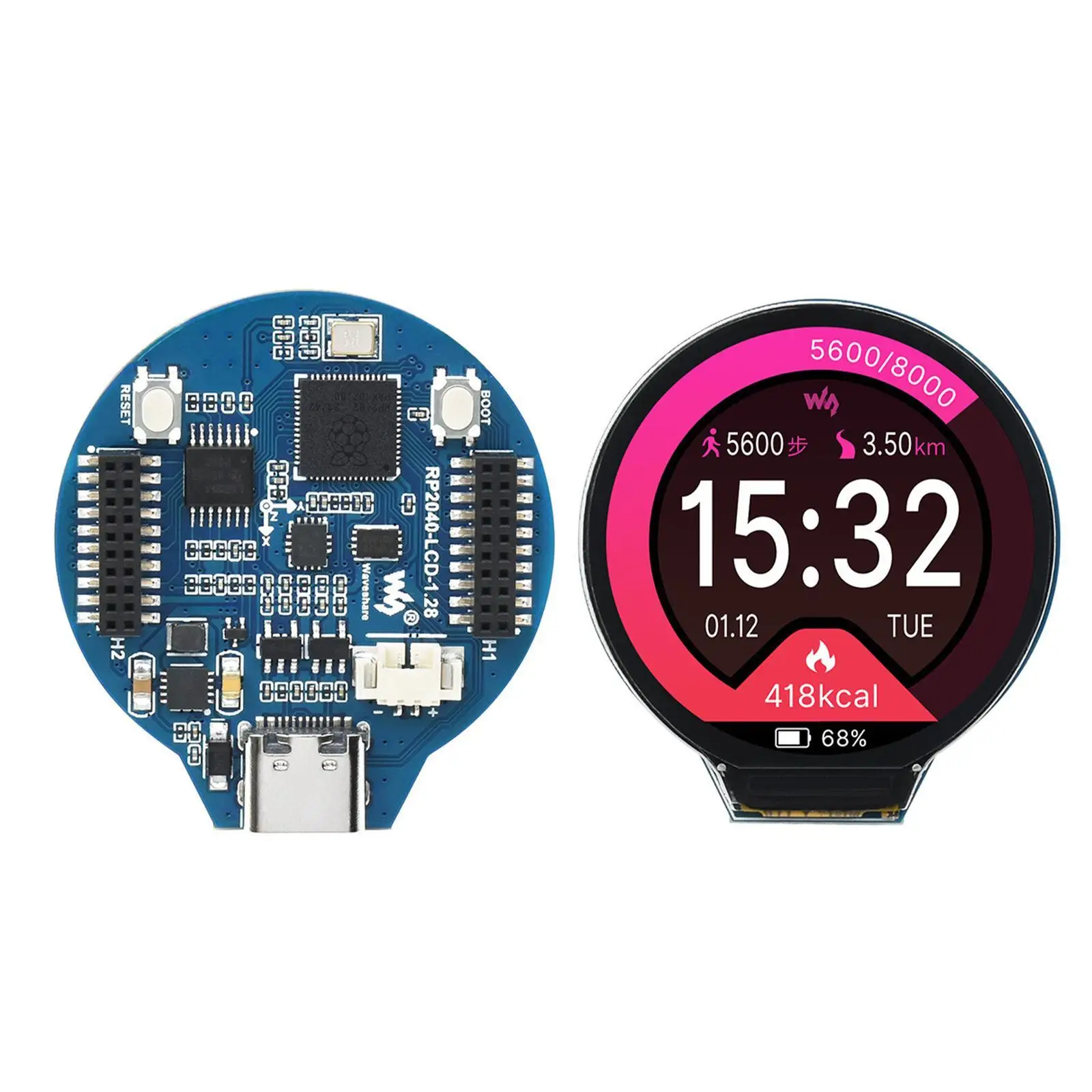 Макетная плата для Raspberry Pi RP2040, встроенный круглый ЖК-дисплей 1,28 дюйма, экран/акселерометр/датчики гироскопа
Макетная плата для Raspberry Pi RP2040, встроенный круглый ЖК-дисплей 1,28 дюйма, экран/акселерометр/датчики гироскопа
