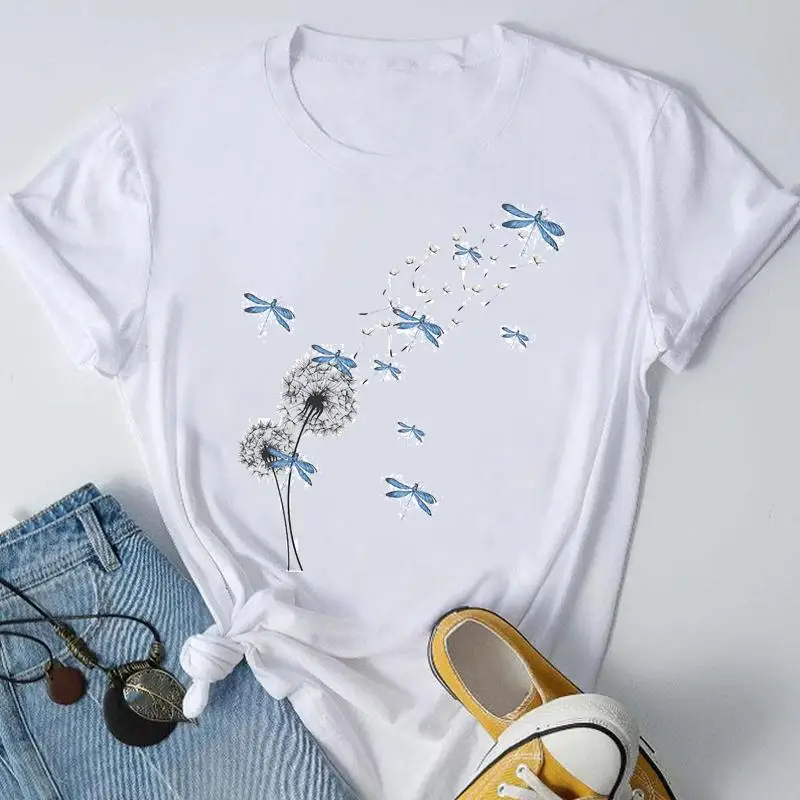 Tee Women Clothes Lady Casual Top Short Sleeve Fashion Dragonfly Dandelion Summer O-neck Tshirt Spring Female Graphic T-Shirt
Tee Women Clothes Lady Casual Top Short Sleeve Fashion Dragonfly Dandelion Summer O-neck Tshirt Spring Female Graphic T-Shirt