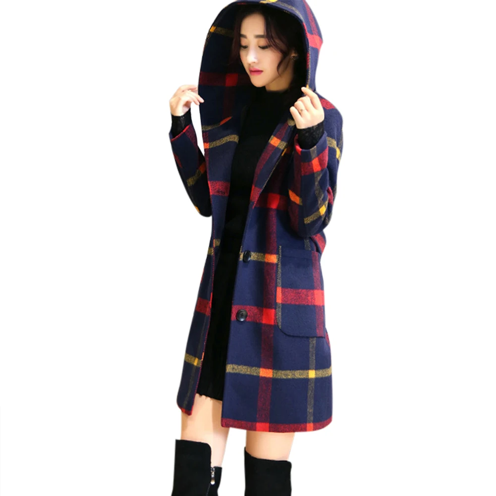 New Fashion Women Coat Wear-resistant Fashion Plaid Women Long Sleeve Chic Preppy Style Hooded Woolen Winter Overcoat
New Fashion Women Coat Wear-resistant Fashion Plaid Women Long Sleeve Chic Preppy Style Hooded Woolen Winter Overcoat