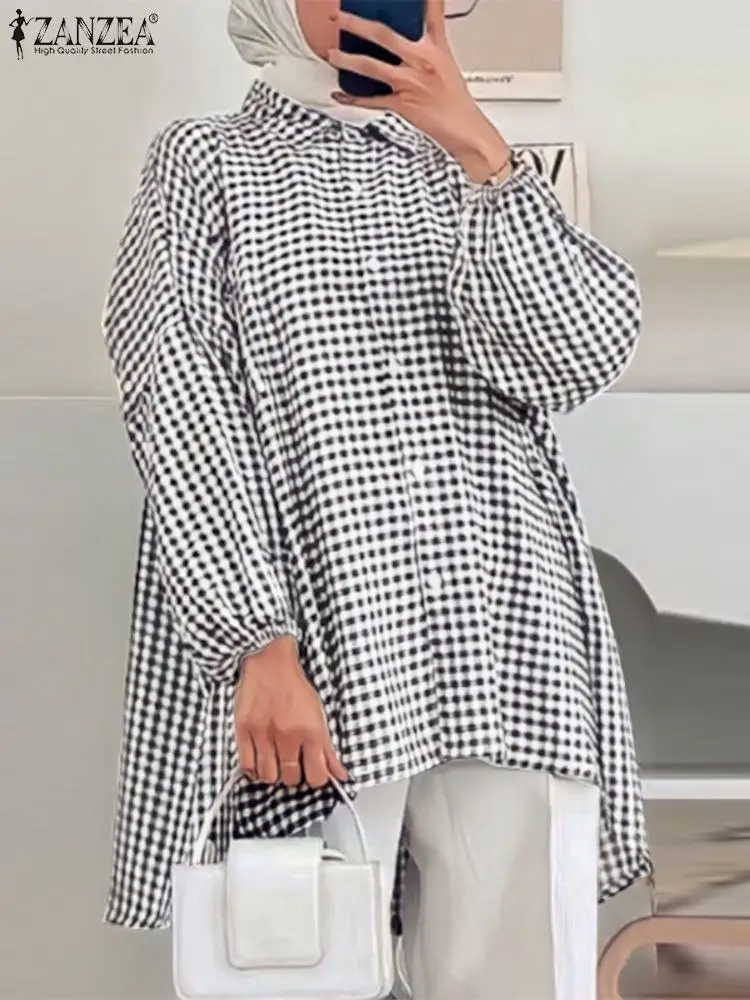Повседневная мусульманская рубашка ZANZEA в горошек, элегантная мусульманская одежда, осенняя женская блузка с длинным рукавом, модные топы с воротником с лацканами
Повседневная мусульманская рубашка ZANZEA в горошек, элегантная мусульманская одежда, осенняя женская блузка с длинным рукавом, модные топы с воротником с лацканами