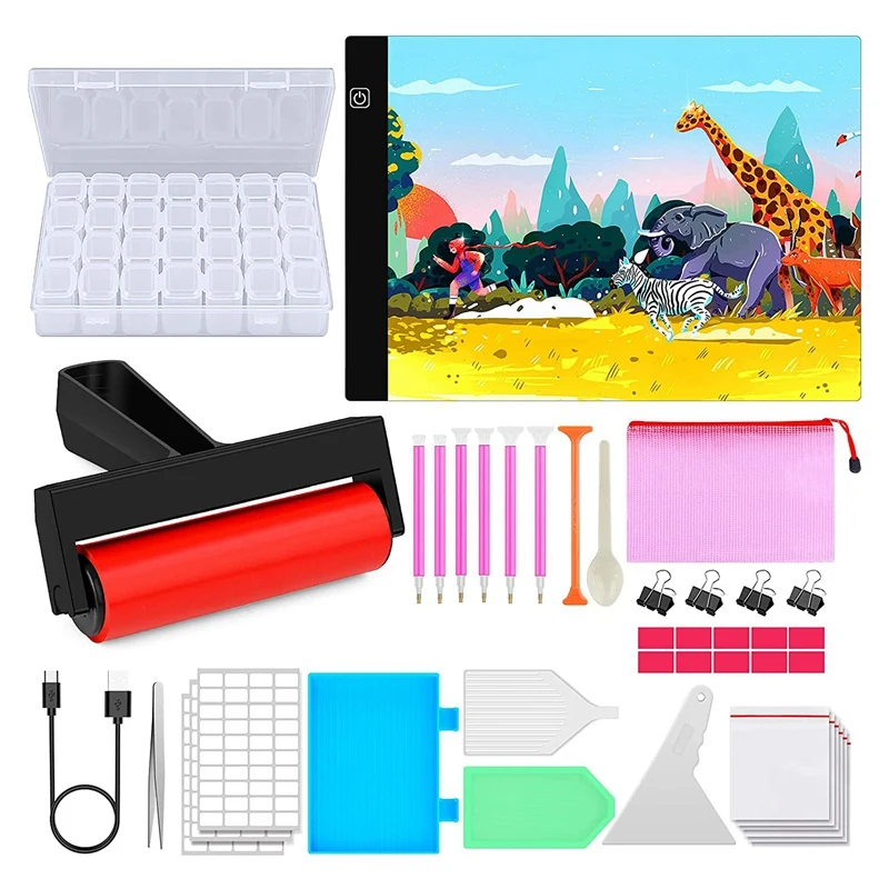 Diamond Painting Accessories And Tools Kits With LED Light Pad,5D Diamond Art Supplies Painting Kits For Beginner Adults
Diamond Painting Accessories And Tools Kits With LED Light Pad,5D Diamond Art Supplies Painting Kits For Beginner Adults