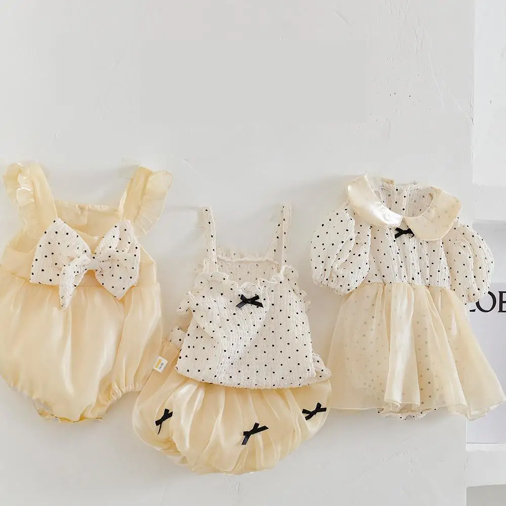 2022 Summer New Baby Girl Short Sleeve Bodysuit Fashion Girls Dot Princess Clothes Infant Girl Bow Mesh Dress Toddler Jumpsuit
2022 Summer New Baby Girl Short Sleeve Bodysuit Fashion Girls Dot Princess Clothes Infant Girl Bow Mesh Dress Toddler Jumpsuit