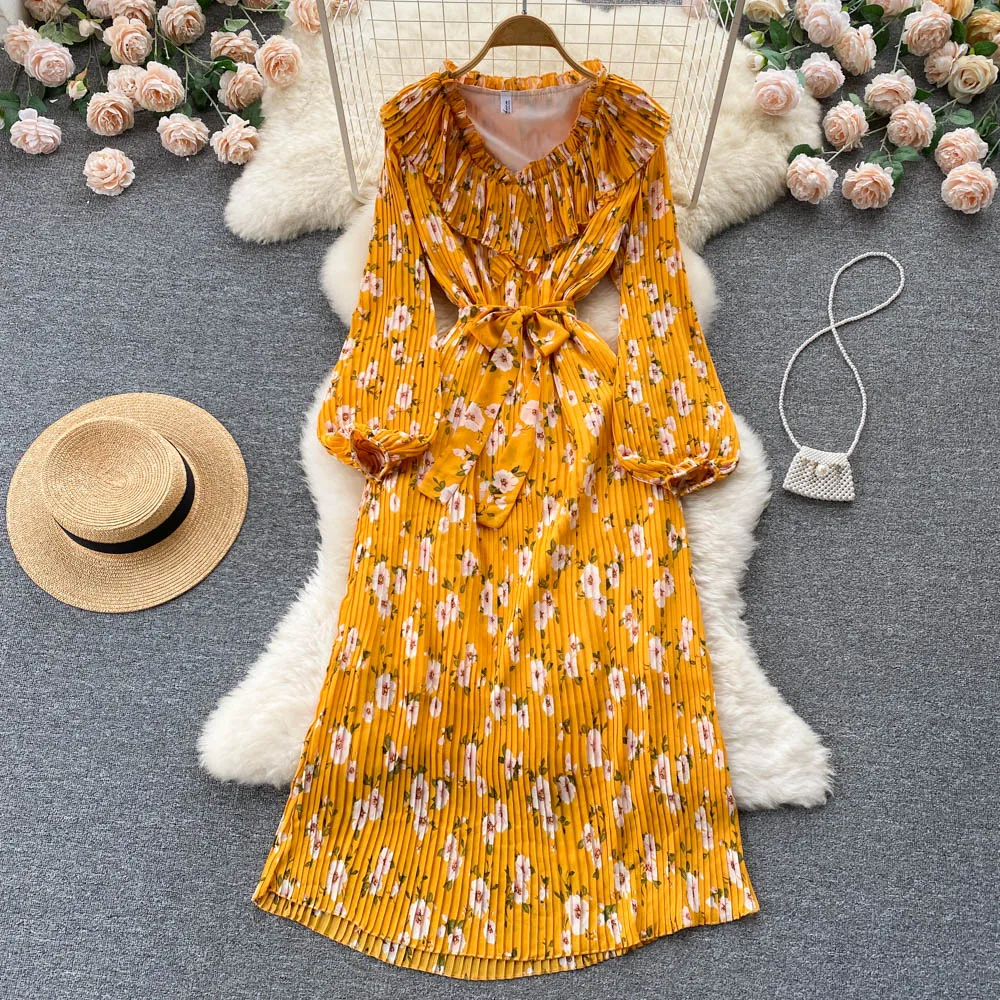 2022 Seaside Dress Ruffled Printed Lace-up Waist-Controlled Large Hem Chiffon Dress
2022 Seaside Dress Ruffled Printed Lace-up Waist-Controlled Large Hem Chiffon Dress