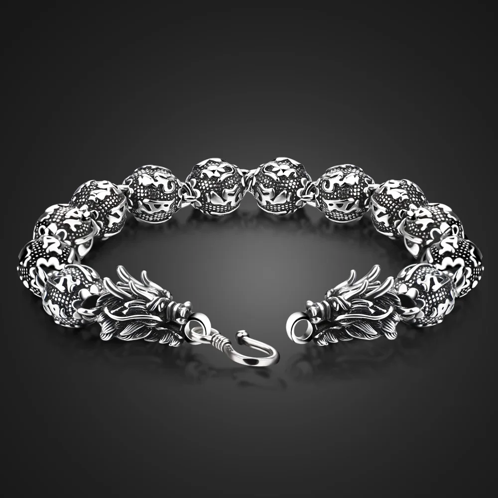 ziqiudie domdomous leading silver bracelet retro Thai silver six-character truth S925 sterling silver men's bracelet personality
ziqiudie domdomous leading silver bracelet retro Thai silver six-character truth S925 sterling silver men's bracelet personality