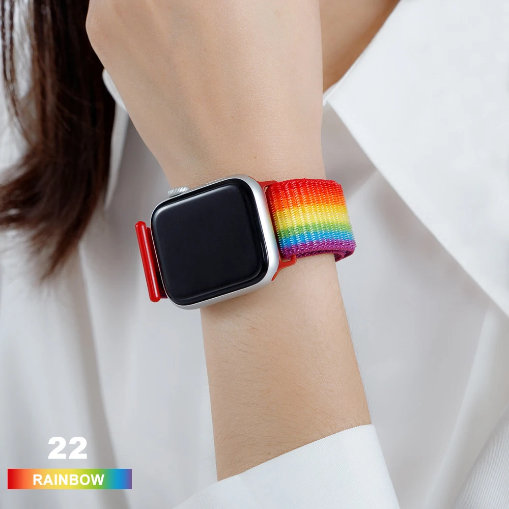 Ремешок Correa для Apple Watch Series 7 6 SE 5 40 44 мм нейлоновый мягкий браслет Iwatch 4 3 2 1 38 42 41 45