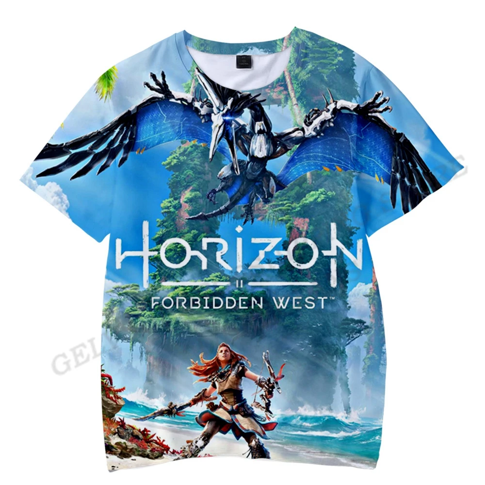 

Horizon Zero Dawn T shirt Men Women Fashion T-shirts Kids Hip Hop Tops Tees Boys Tee Short Sleeve Camisetas Zero Tshirt Game