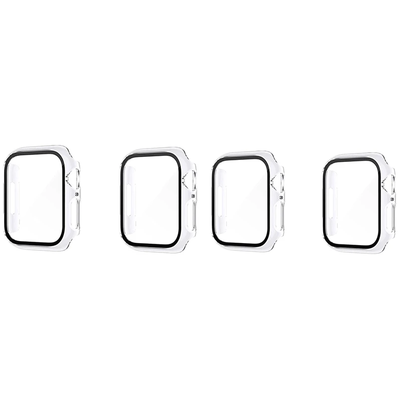 2 Pcs Transparent Hard Pc Case Full Cover Case With Tempered Glass Screen Protector For Apple Watch Series 7 
2 Pcs Transparent Hard Pc Case Full Cover Case With Tempered Glass Screen Protector For Apple Watch Series 7