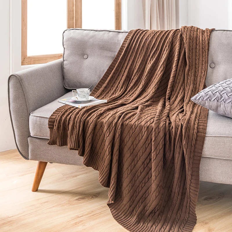 

Покрывало для кровати и дивана, дышащее вязаное одеяло в скандинавском стиле для путешествий, офиса, однотонное точное супермягкое теплое украшение для ног и отдыха
