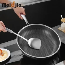 MEIDJIA Nonstick Pan Kitchen Quality 304 Stainless Steel Frying Pan Cooking Fried Steak Pot Electromagnetic Gas Furnace General