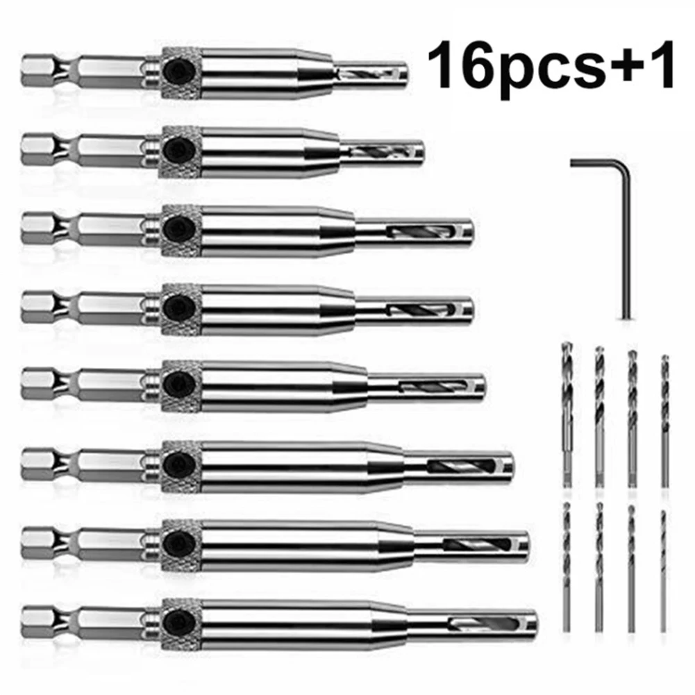 16PCS Core Drill Bit Set Self Centering Hinge Hardware Drill Bits Set HSS Hole Puncher Hinge Tapper Woodworking Power Tools
16PCS Core Drill Bit Set Self Centering Hinge Hardware Drill Bits Set HSS Hole Puncher Hinge Tapper Woodworking Power Tools