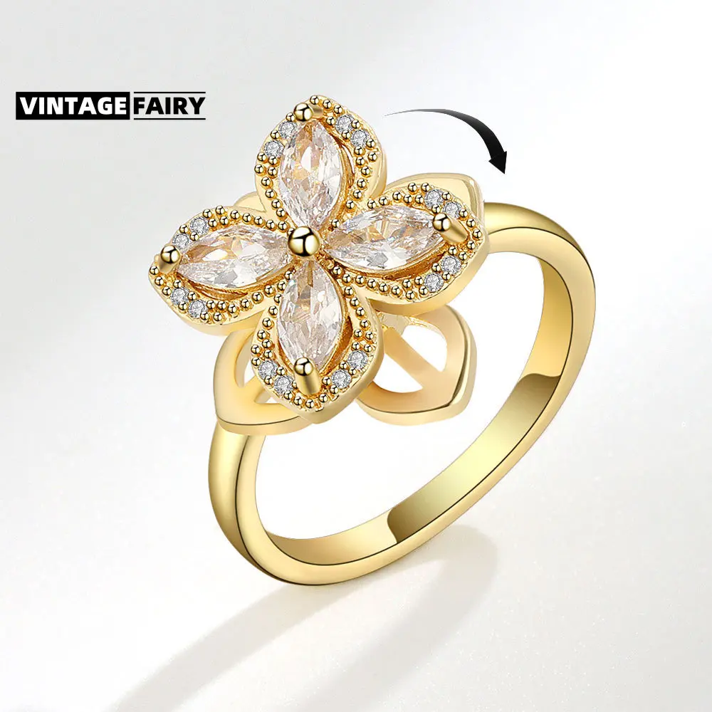 925 Sliver Anti Stress Rotating Finger Ring for Women Rotatable Zircon Flower Opening Female Decompression Ring Free Shipping
925 Sliver Anti Stress Rotating Finger Ring for Women Rotatable Zircon Flower Opening Female Decompression Ring Free Shipping