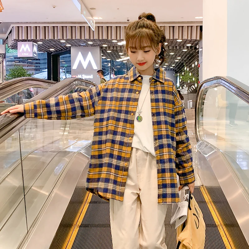 Kids Plaid Shirts 2022 New Korean Style Long Sleeve Shirts Jackets Girls Tops children Spring and Summer Clothes 4-14 Years Old 
Kids Plaid Shirts 2022 New Korean Style Long Sleeve Shirts Jackets Girls Tops children Spring and Summer Clothes 4-14 Years Old