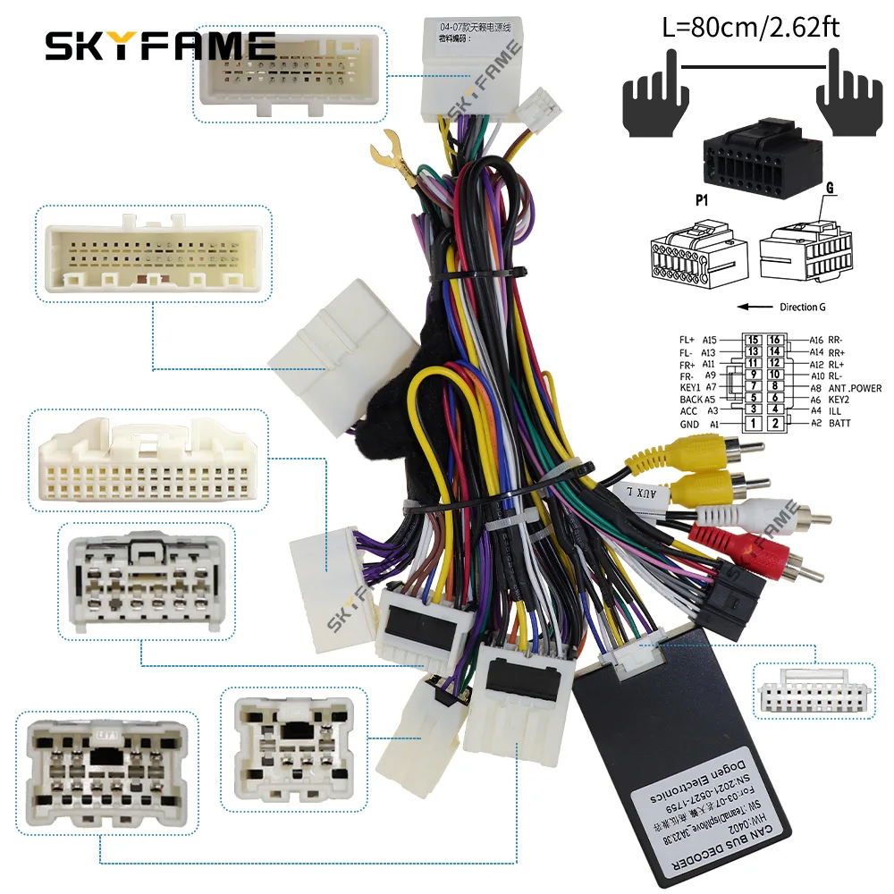 Автомобильный жгут проводов DOGEN, адаптер Canbus Box, декодер, Android радио, кабель питания для Nissan Teana J31 Altima Cefiro
Автомобильный жгут проводов DOGEN, адаптер Canbus Box, декодер, Android радио, кабель питания для Nissan Teana J31 Altima Cefiro