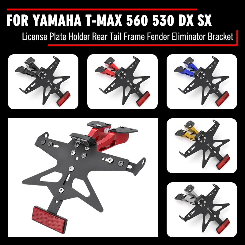 

MKLIGHTECH For YAMAHA TMAX560 TMAX530 Tmax 560 530 DX SX License Plate Holder Rear Tail Frame Fender Eliminator Bracket
