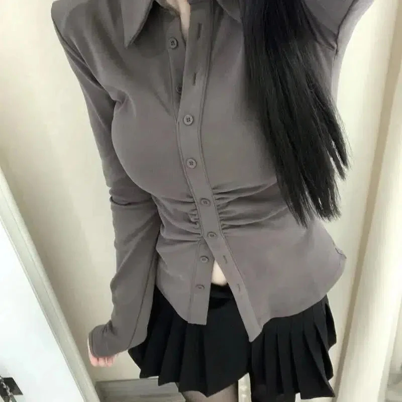 Office Women Lapels Shirts Korean Solid Sexy Fashion Elegant Y2K Female Long Sleeve Blouse Student Buttons Tops
Office Women Lapels Shirts Korean Solid Sexy Fashion Elegant Y2K Female Long Sleeve Blouse Student Buttons Tops