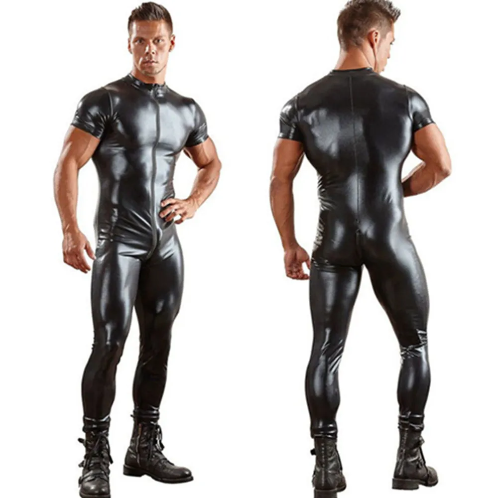 Sexy Hot Men Faux Leather Catsuit PVC Latex Bodysuit Front Zipper Open Crotch Jumpsuits Stretch Bodystocking Erotic Costumes
Sexy Hot Men Faux Leather Catsuit PVC Latex Bodysuit Front Zipper Open Crotch Jumpsuits Stretch Bodystocking Erotic Costumes