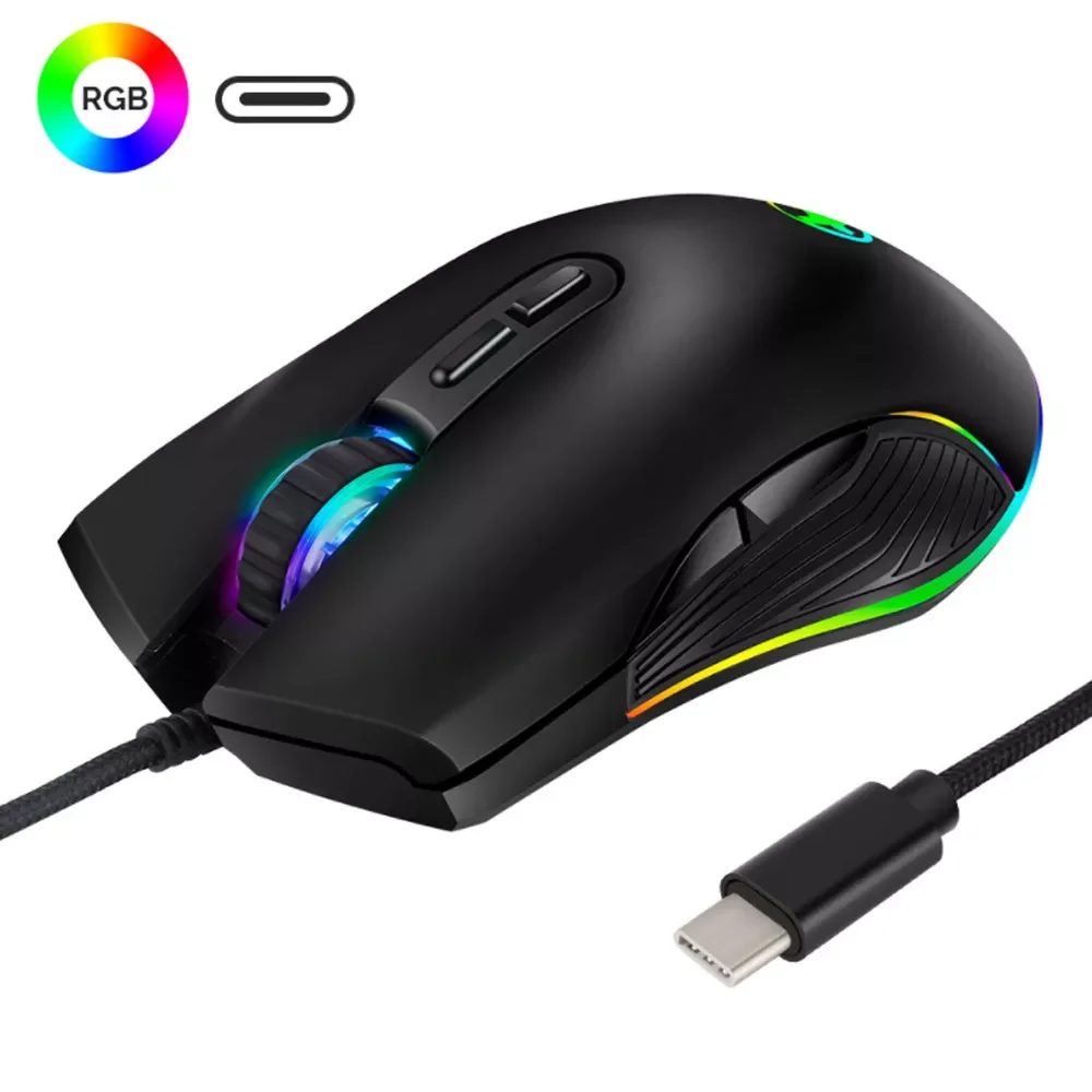 Computer Wired Mouse Type-C Optical Office Mouse 7D Ergonomic Design Gamer Mice 3200DPI RGB Gaming Mause Backlight For Laptop PC
Computer Wired Mouse Type-C Optical Office Mouse 7D Ergonomic Design Gamer Mice 3200DPI RGB Gaming Mause Backlight For Laptop PC