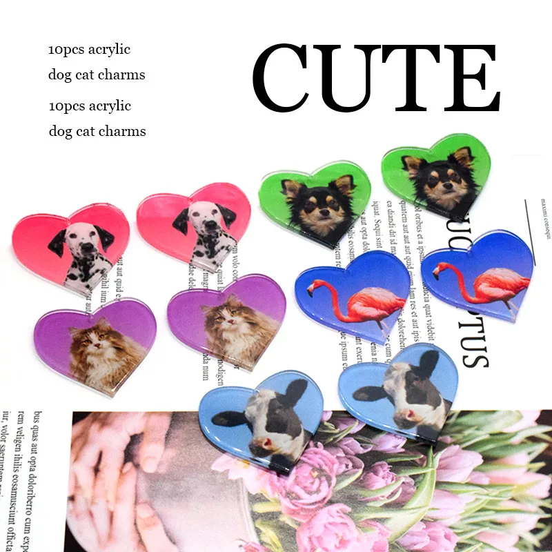 10pcs Heart Puppy Dog Cat Flamingo Acrylic Charms Cute Pet Choker Pendant Cowboy Earring Make Diy Animal Charm For Jewelry
10pcs Heart Puppy Dog Cat Flamingo Acrylic Charms Cute Pet Choker Pendant Cowboy Earring Make Diy Animal Charm For Jewelry