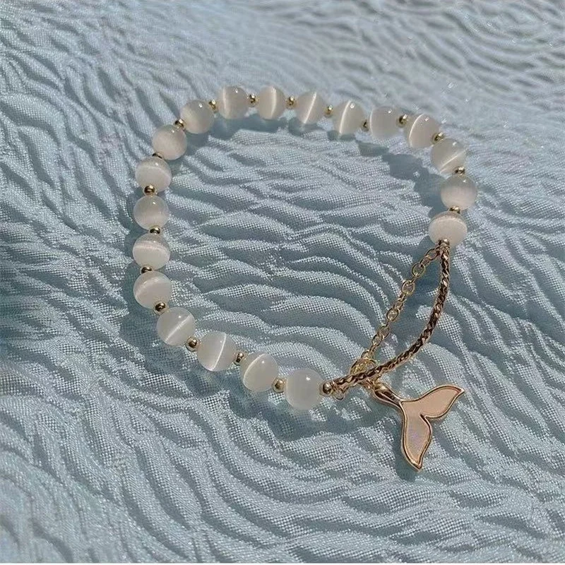 Evil Eye Fish Tail Beaded Bracelets Women's Fashion Natural Cat Eye Stone 6 8Mm Opal Bangles Adjustable Women Bracelet
Evil Eye Fish Tail Beaded Bracelets Women's Fashion Natural Cat Eye Stone 6 8Mm Opal Bangles Adjustable Women Bracelet